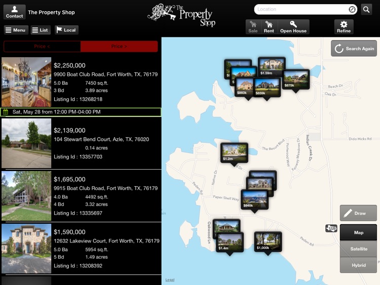 The Property Shop Real Estate App for iPad