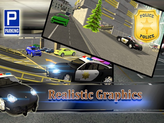 Modern Police Car Parking 3d : free simulation gam iPad screenshot