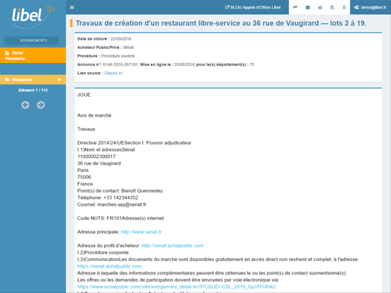 Screenshot #6 pour Libel Appels d'Offres