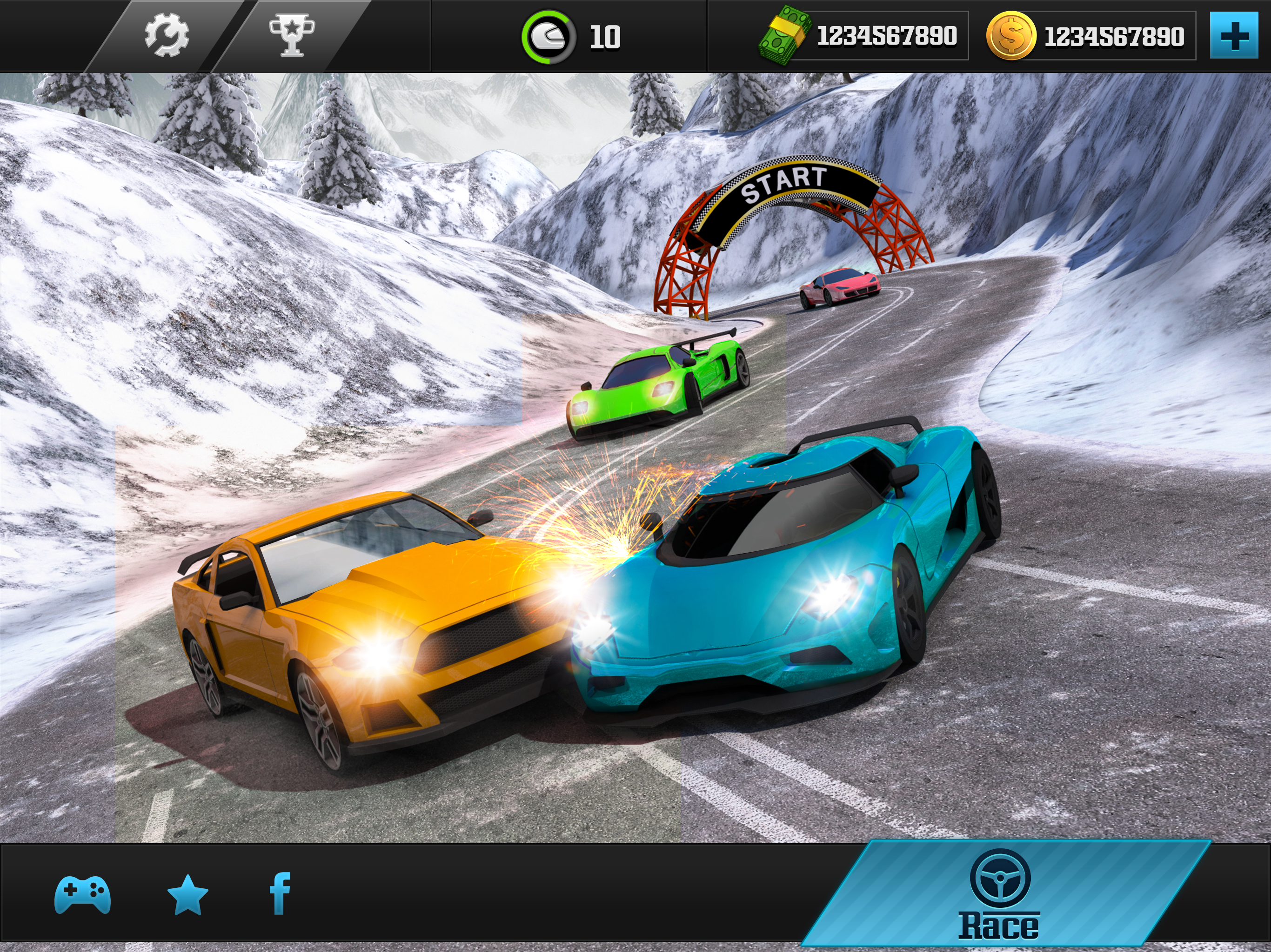 Fast Racing Car Simulator 3D - Winter Race 2017 screenshot 6