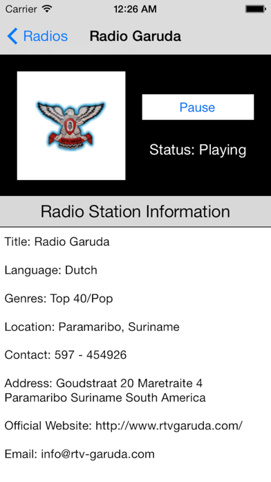 Screenshot #2 pour Suriname Radio Live Player (Paramaribo / Dutch)