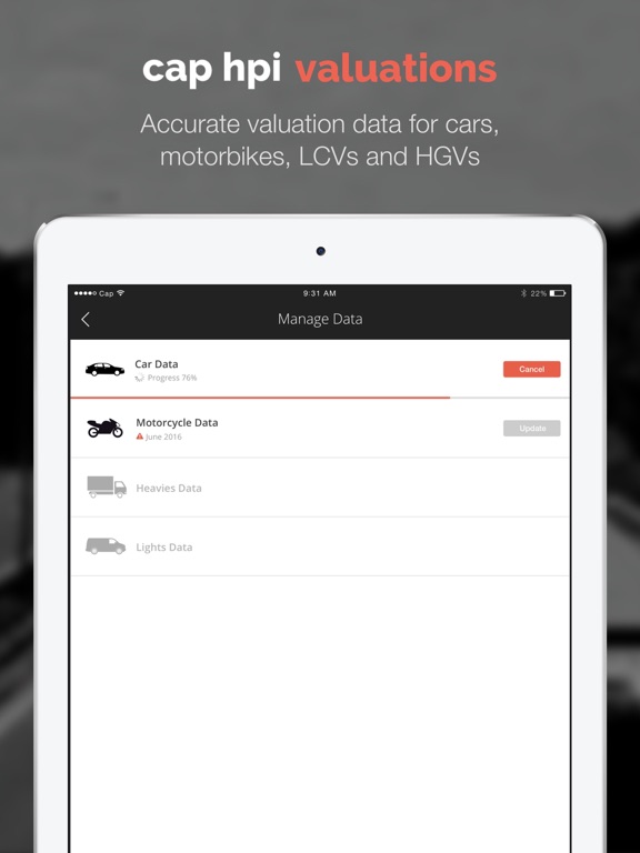 cap hpi valuations iPad screenshot