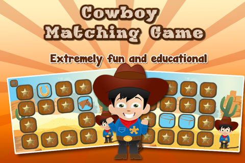 Cowboy Matching and Learning Game for Kids screenshot 2