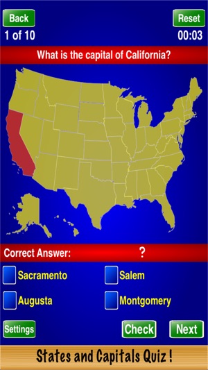 States and Capitals Quiz !