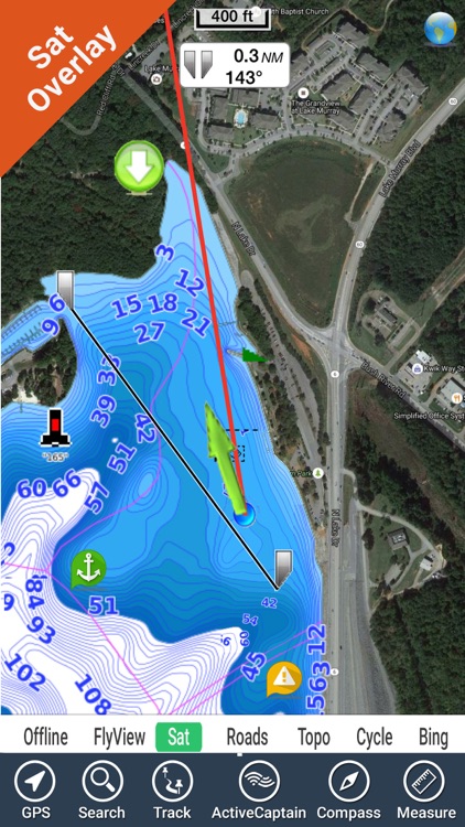 Lake Murray South Carolina HD - GPS fishing chart