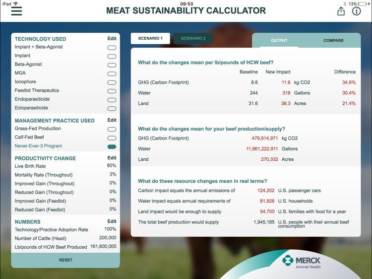 Meat Sustainability Calculator