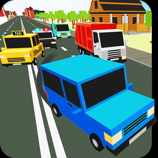 Traffic Blocky Racer-Drive in Beautiful Pixel City iOS App