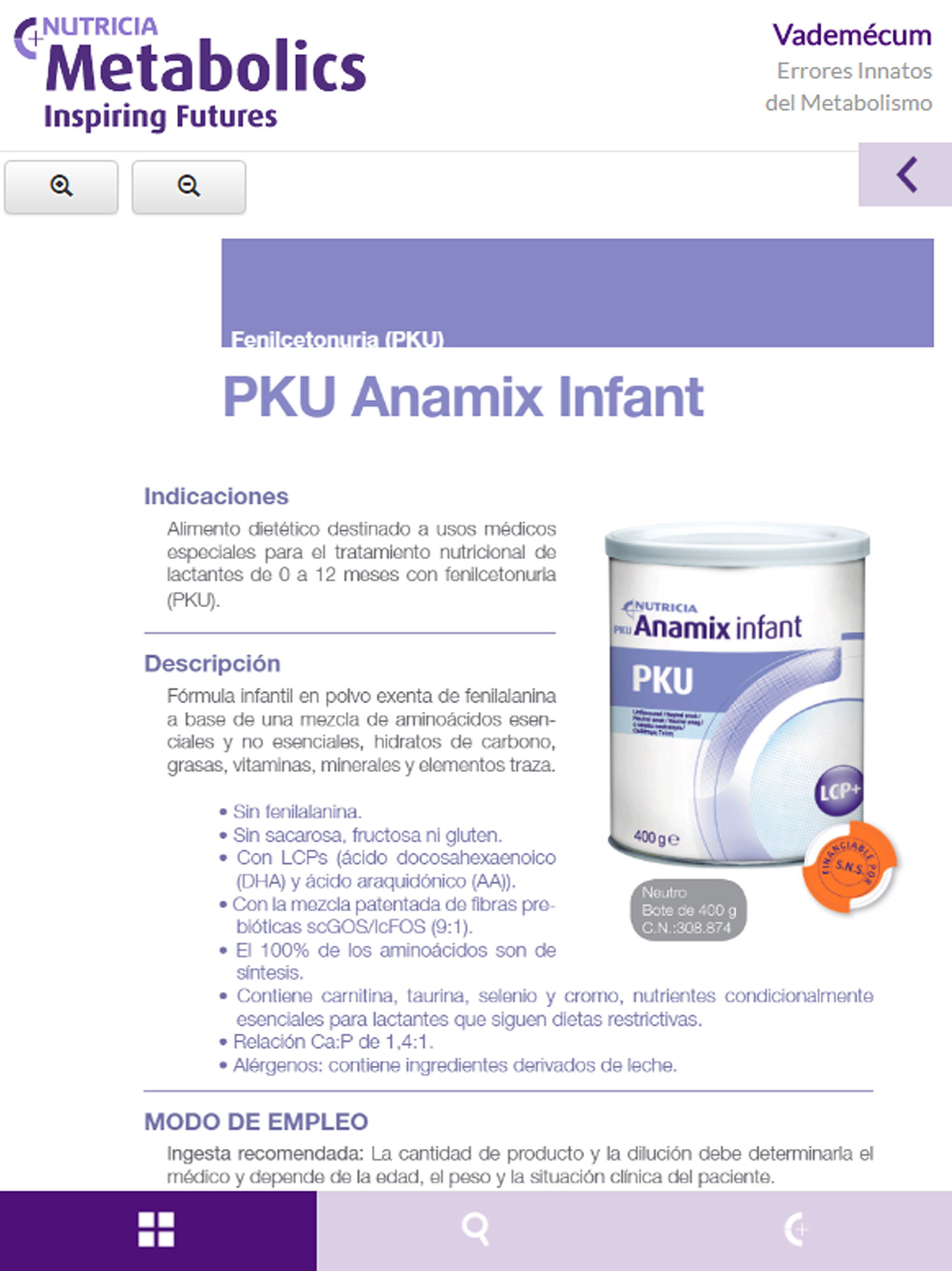 Nutricia Vademécum Metabólicos screenshot 10