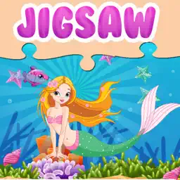 Cute Mermaid Princess Jigsaw Puzzle Game Free - UnderWater Marine Animals Magic Games Brain Training Education For Kids app icon