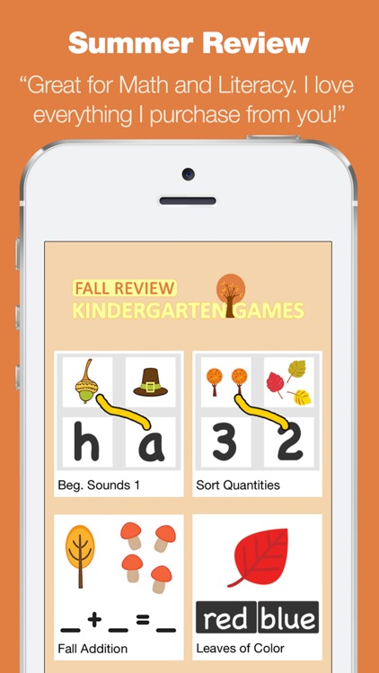 Kindergarten Learning Games - Fall Review App