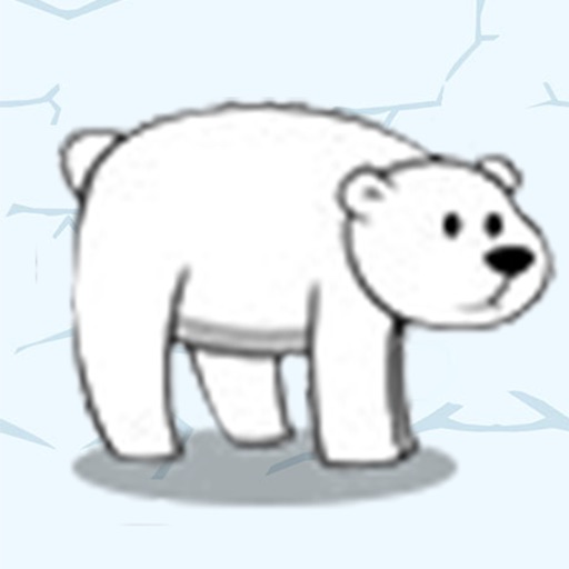 Polar bear looking for food-icy water escape icon