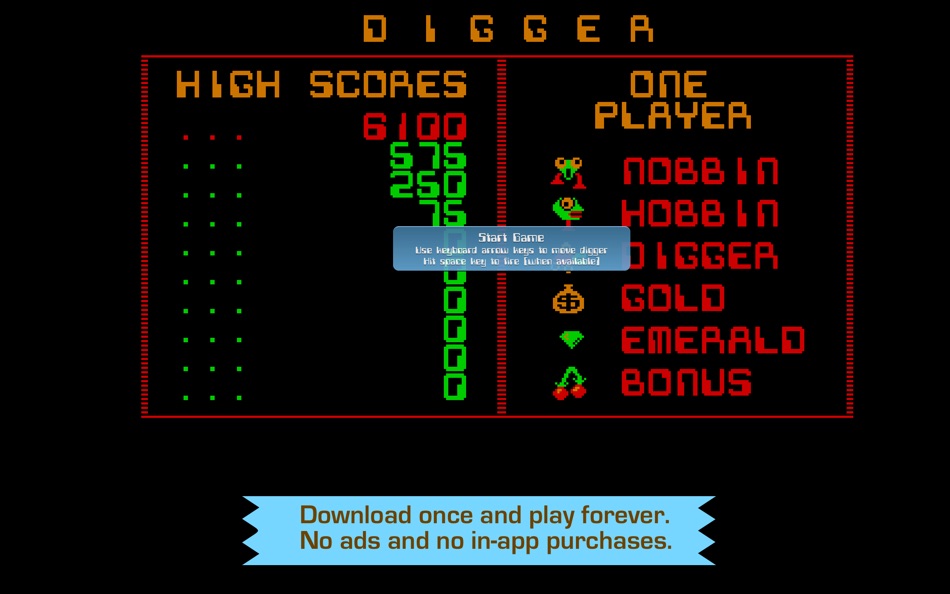 #2. Digger - Classic arcade game (macOS) 由: Sai Praneeth