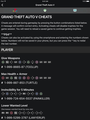 All Cheats for GTA V (5) on the App Store