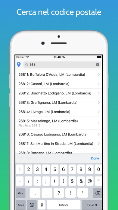Screenshot 3 of Postcode Italy App