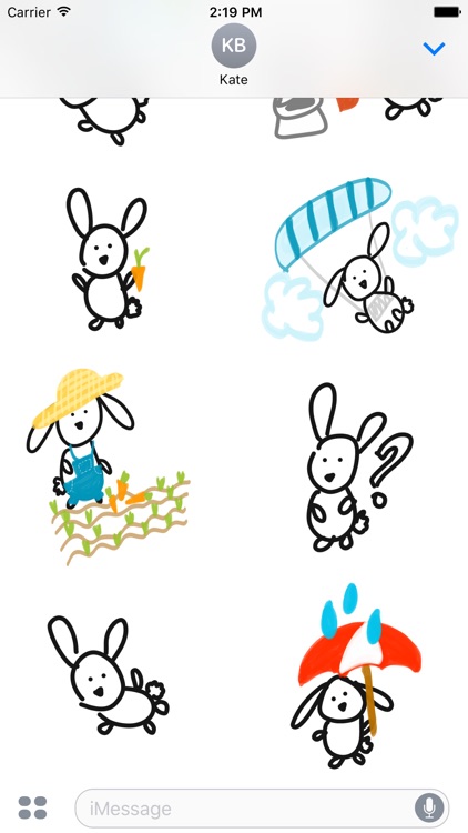 Bunny stickers for iMessage - easter photo emoji