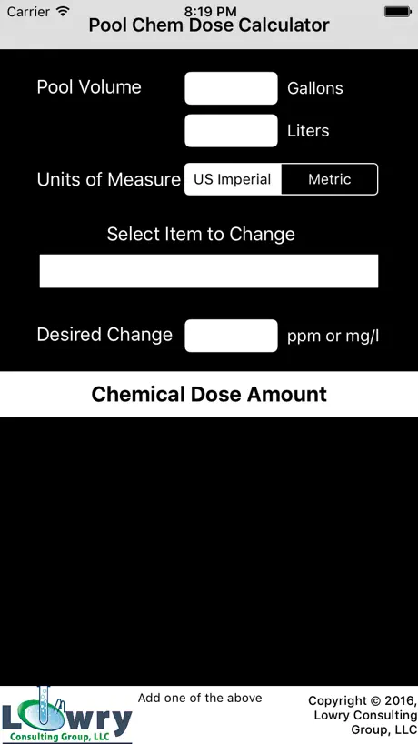 Pool Chemical Dose Calculator