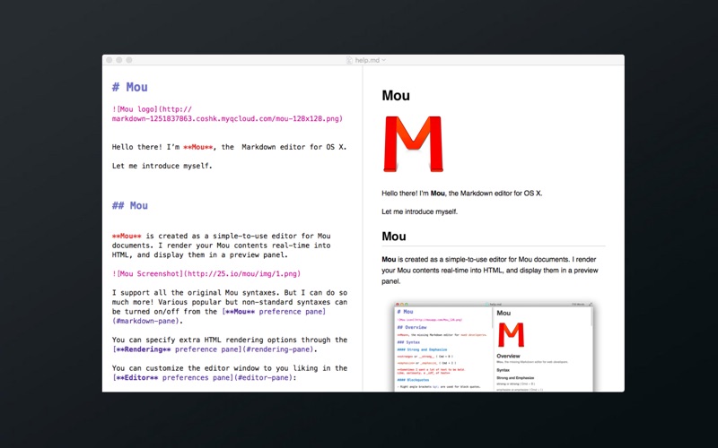 Screenshot #1 pour Mou - Markdown editor