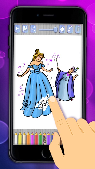 How to cancel & delete Paint Cinderella drawing in princess coloring book from iphone & ipad 4