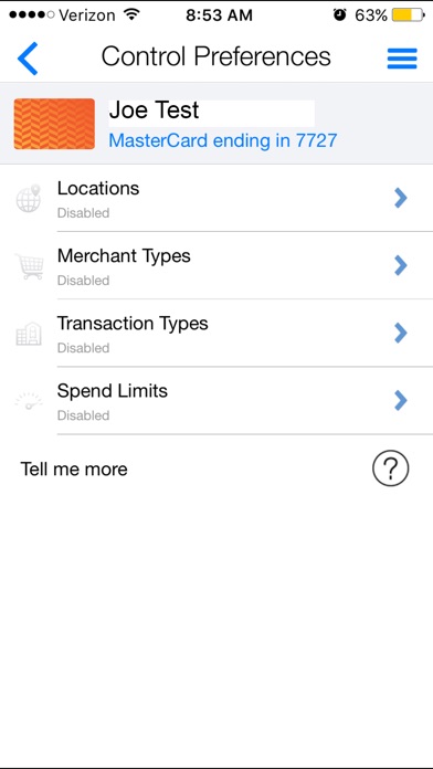 Nutmeg State FCU Card Manager screenshot 4