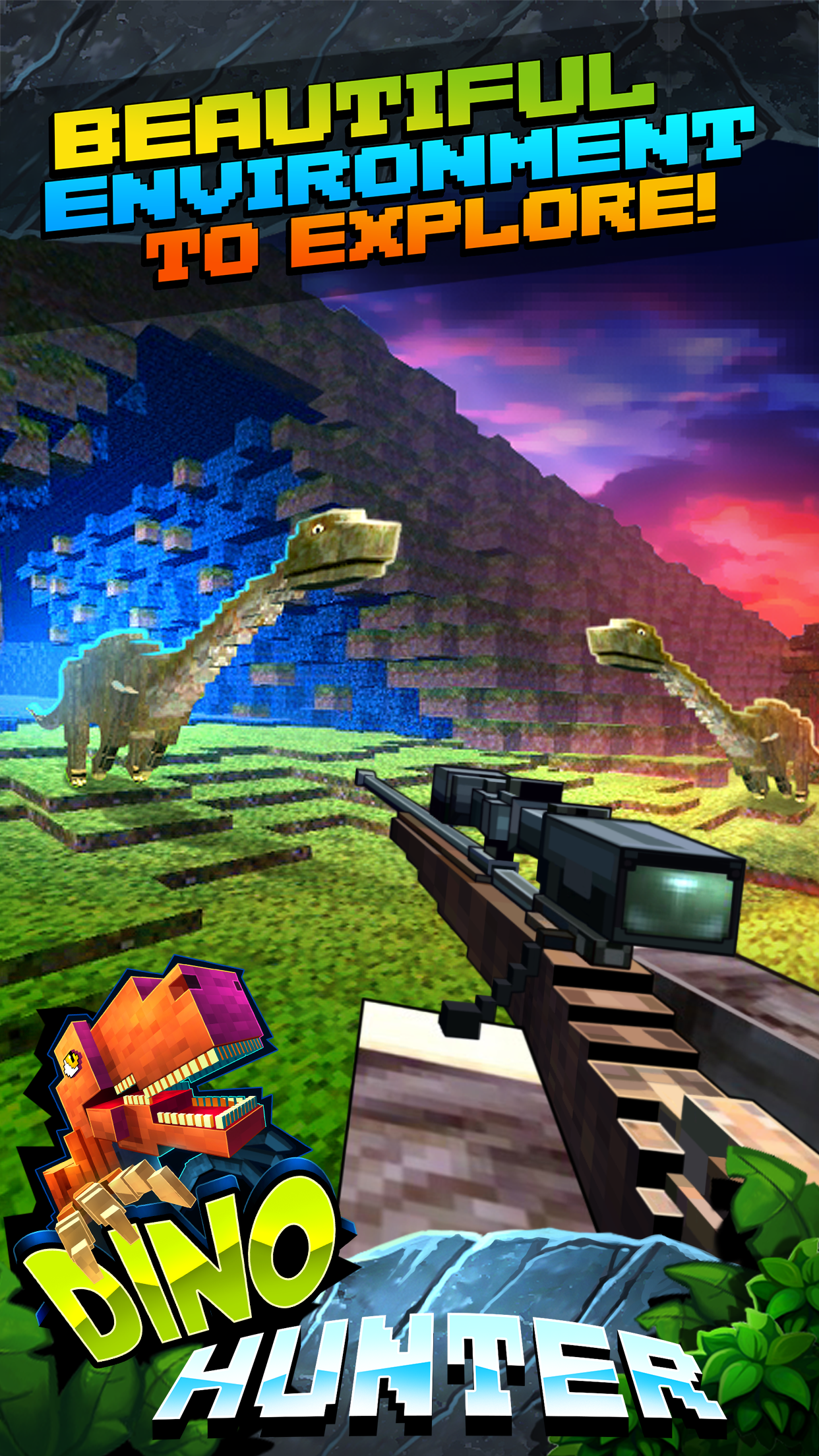 Wild Dino-saur Hunt-ing Survival Pixel