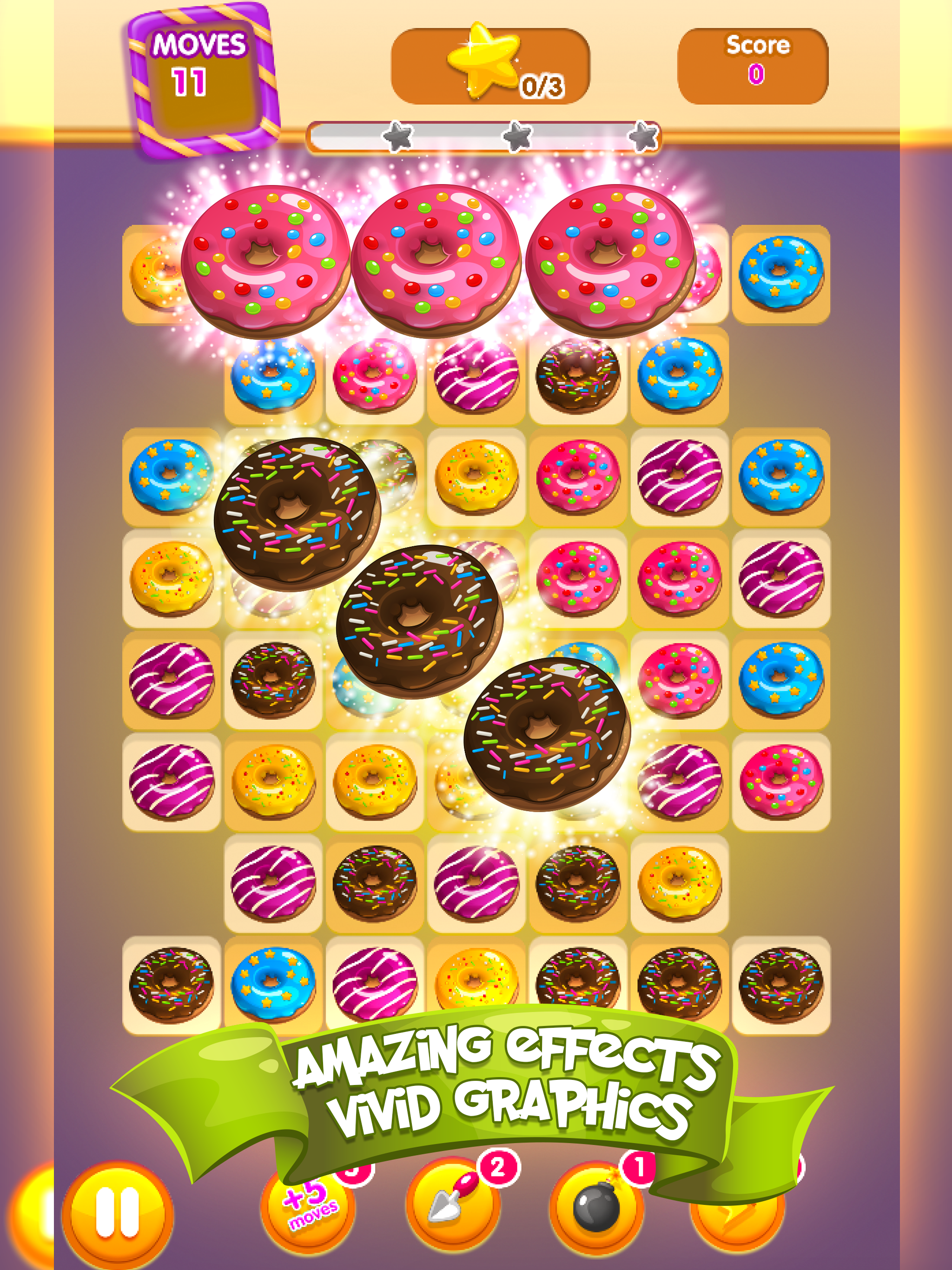 Donut Dazzle Dash - Match 3 Sweet Cookie Mania