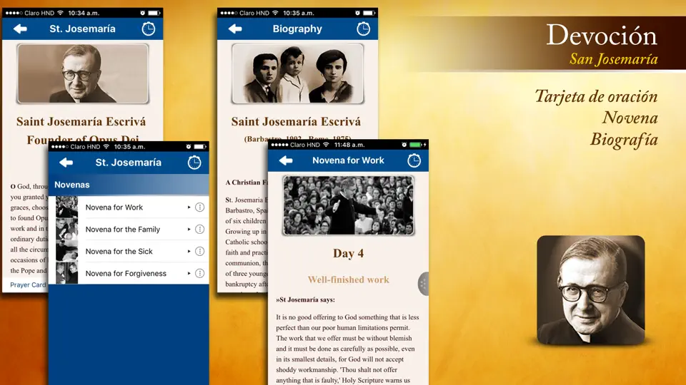 Captura de pantalla de San Josemaría en iPhone 5