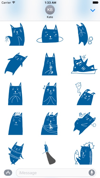 Blue Cat Stickers screenshot-2