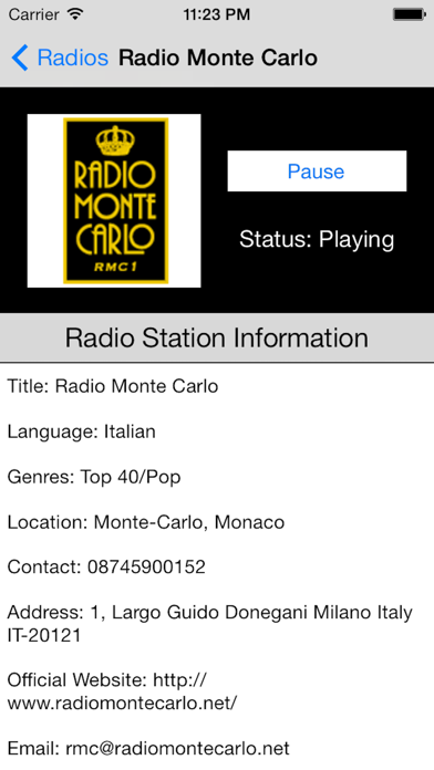 Screenshot #3 pour Monaco Radio Live Player (French / le français)