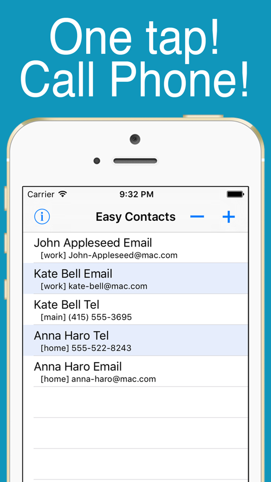 Easy Contacts - One tap! - 1.0.2 - (iOS)