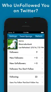 tweet sponge - unfollow stats iphone screenshot 1