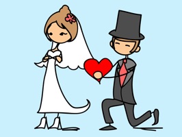Happy Wedding Sticker Pack has a cute couple on their big day with 25 lovable sticker options
