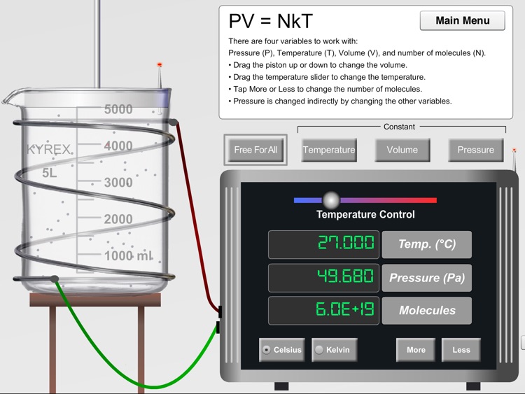 KET Virtual Physics Labs - Ideal Gas Law screenshot-3