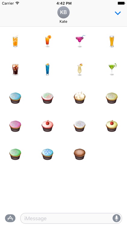 Drink Cupcake Stickers Pack For iMessage screenshot-3