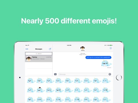 Narwhal Emoji Sticker Pack with Kawaii Faces screenshot 3