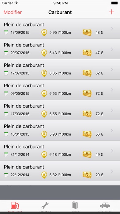 Screenshot #1 pour RoadService : Suvi entretien et conso auto-moto