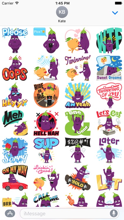 Eggplant Life: Emoji inspired stickers by EmojiOne