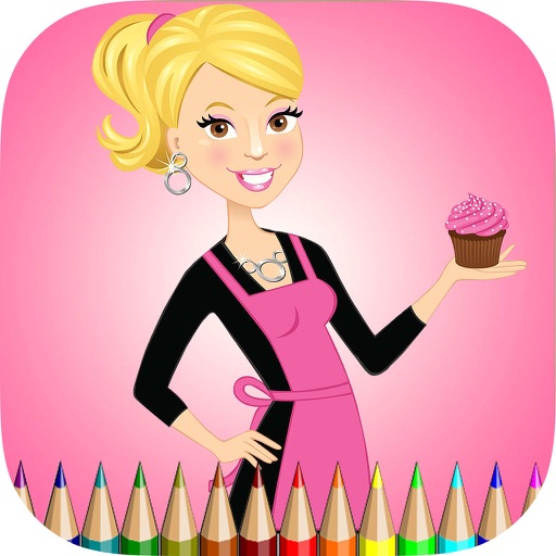 Cupcake Coloring Book HD: Learn to draw and color a cake, free games for children iOS App