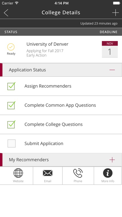Common App onTrack