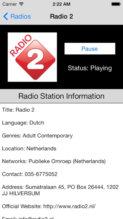 Netherlands Radio Live Player (Nederland / Dutch)