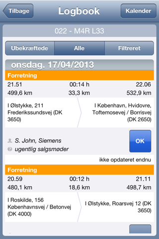 TomTom WEBFLEET Logbook screenshot 2