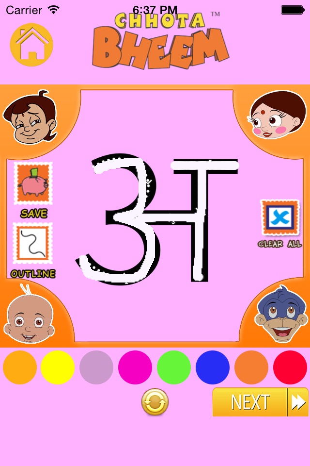 Learn and Write Hindi Alphabets with Bheem screenshot 3