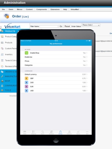 Скриншот из Orders Manager VirtueMart Shop Statictics browser. eCommerce AlphaStore - Marketplace, Catalogue, Messenger