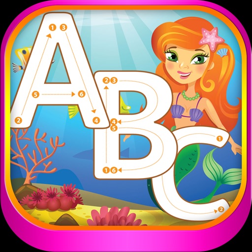 ABC Alphabet Tracing Mermaid Coloring for kids iOS App