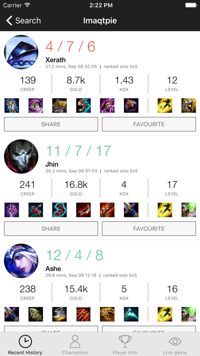 Screenshot #2 pour LoLHistory for League