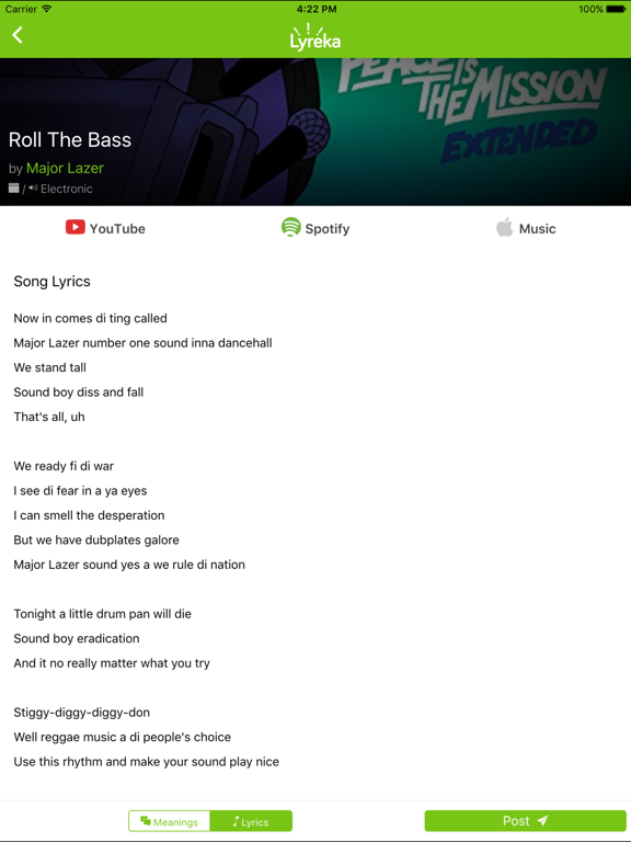 Screenshot #6 pour Lyreka - Song Lyrics and Meanings