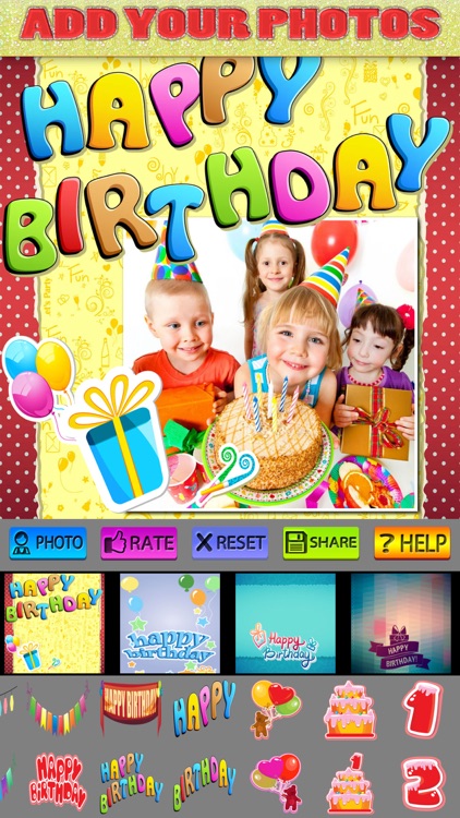 Happy Birthday Posters and Stickers Pro screenshot-3