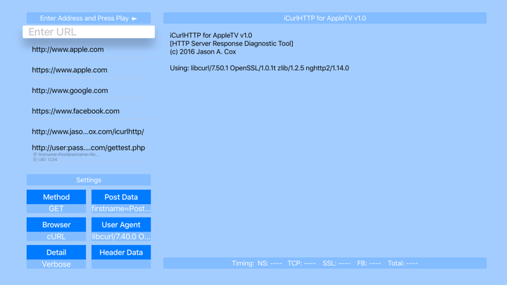 Screenshot #2 pour iCurlHTTP AppleTV