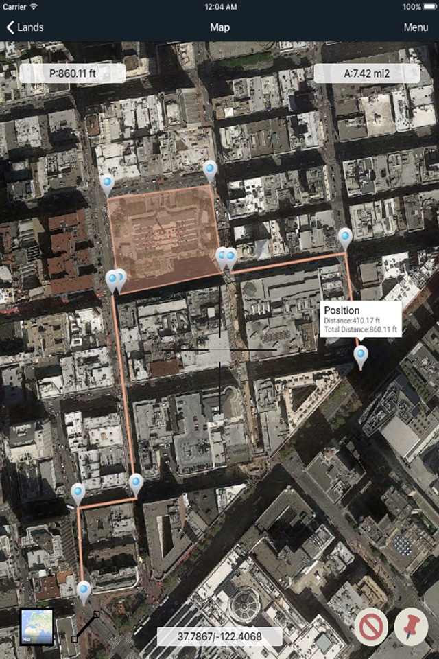 measure map  planimeter pro : land area distance screenshot 2