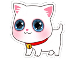 Up your texting game with playful animated stickers of Lovely Cartoon Cat Sticker and add on accessories