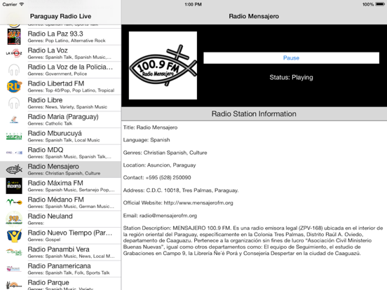 Screenshot #6 pour Paraguay Radio Live Player (Asunción / Spanish / Guaraní / español / Paraguayan)